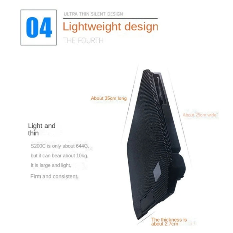NUOXI S200C Laptop Silent Radiator Multi-level Adjustable Metal Bracket Base(Blue) - free shipping - PMC Jewellery - Order now!