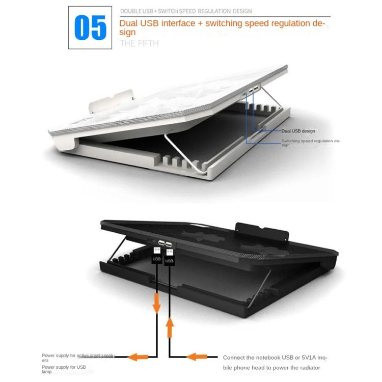 NUOXI S200C Laptop Silent Radiator Multi-level Adjustable Metal Bracket Base(Blue) - free shipping - PMC Jewellery - Order now!