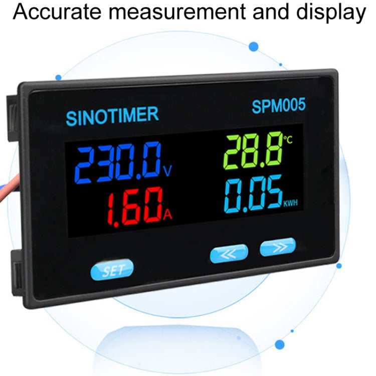 SINOTIMER SPM005 AC Digital Display Voltage Current Power Electricity Multifunctional Monitoring Meter, Specification: 20A - Current & Voltage Tester by SINOTIMER | Online Shopping South Africa | PMC Jewellery | Buy Now Pay Later Mobicred