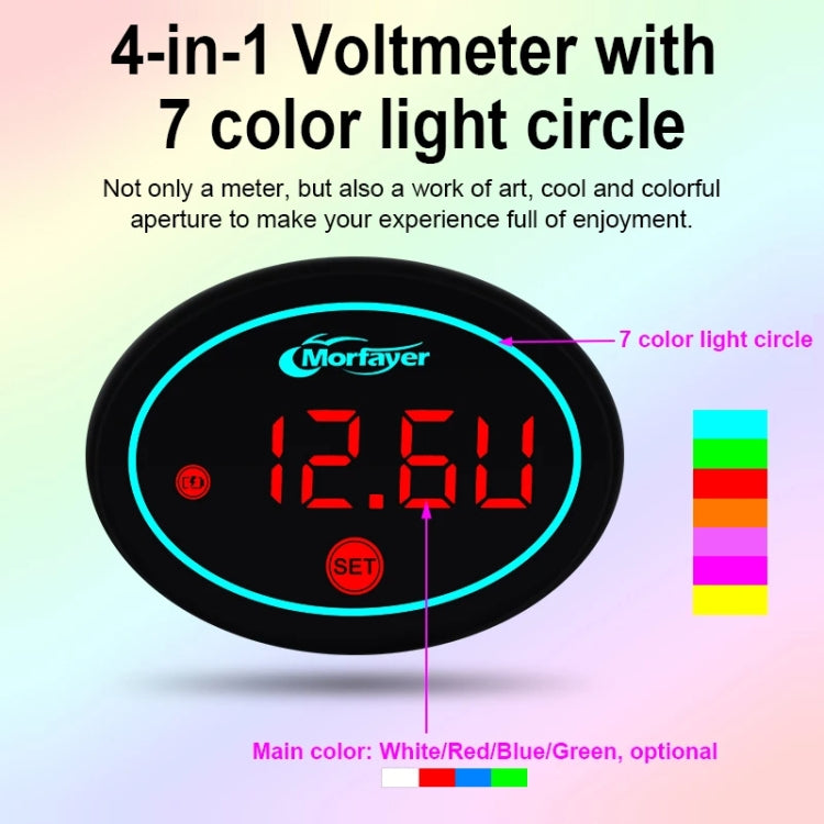 Morfayer Locomotive Multi-function Voltmeter, Green, Specification: 4 in 1 With 7 Color Aperture - Electrical Instruments by Morfayer | Online Shopping South Africa | PMC TechLife | Buy Now Pay Later Mobicred