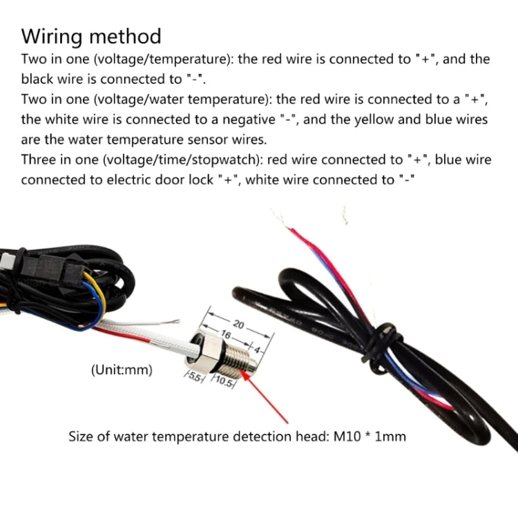 Compact LED Digital Display Time Voltmeter, Specification: 2 in 1 Temperature Red - Electrical Instruments by PMC TechLife | Online Shopping South Africa | PMC TechLife | Buy Now Pay Later Mobicred