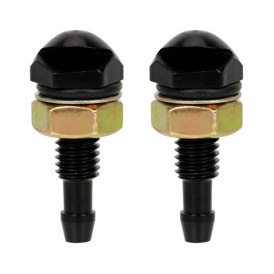 2pcs /Set Automotive Glass Washer Sprayer Aluminum Cap Nozzle(Black) - Windscreen Wipers by PMC Jewellery | Online Shopping South Africa | PMC Jewellery