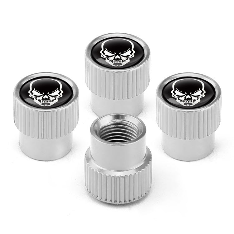4pcs /Set Skeleton Car Tire Universal Aluminum Valve Cap(Silver) - Tire Valve Caps by PMC TechLife | Online Shopping South Africa | PMC TechLife | Buy Now Pay Later Mobicred