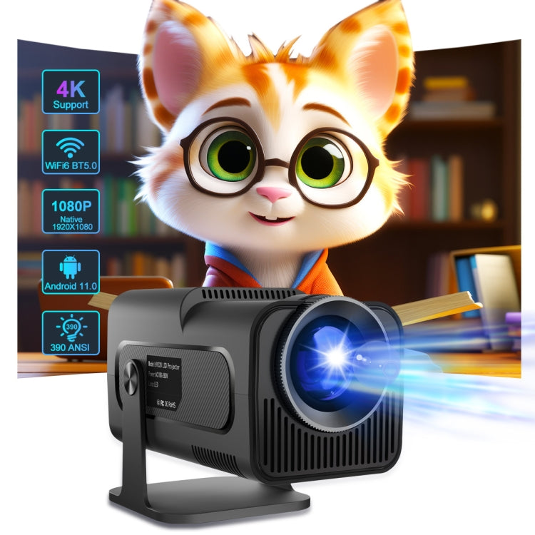 HY320 1080P 390ANSI 4K Android 11 Projector With Wifi 6 Bluetooth 5.0 Support Miracast / Airplay / DLNA UK Plug - LED Projector by PMC TechLife | Online Shopping South Africa | PMC TechLife | Buy Now Pay Later Mobicred
