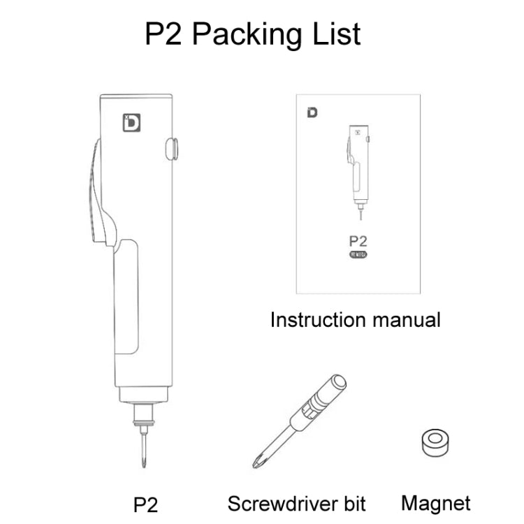 Xiaodong P2 Electrical Screwdriver Mobile Phone Repair Tool With Electronic Torque Brake, Version: Standard - free shipping - PMC TechLife - Order now!