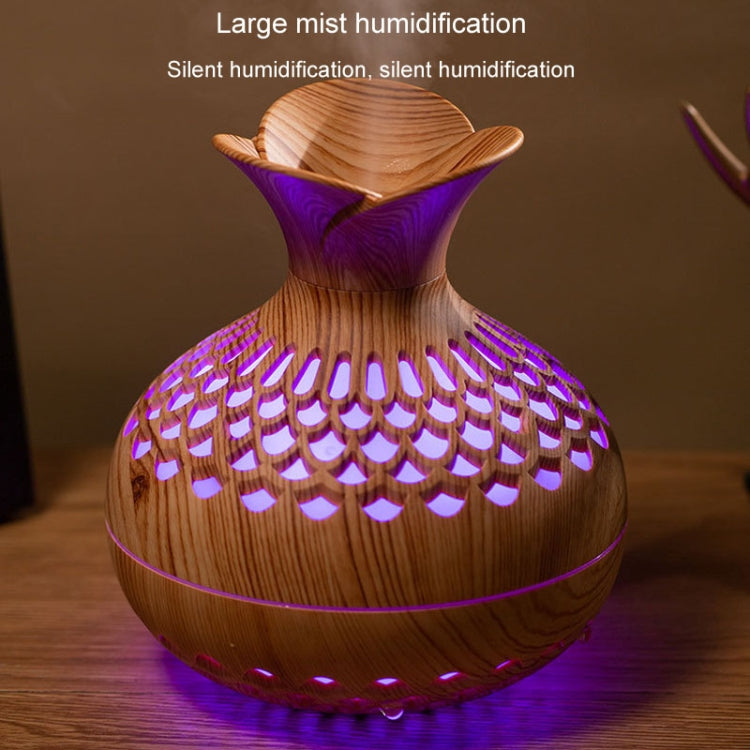 LED Light Aromatherapy Diffuser Home Small Vase Quiet Humidifier Aromatherapy Diffuser 2 In 1(Shallow Wood) - free shipping - PMC TechLife - Order now!