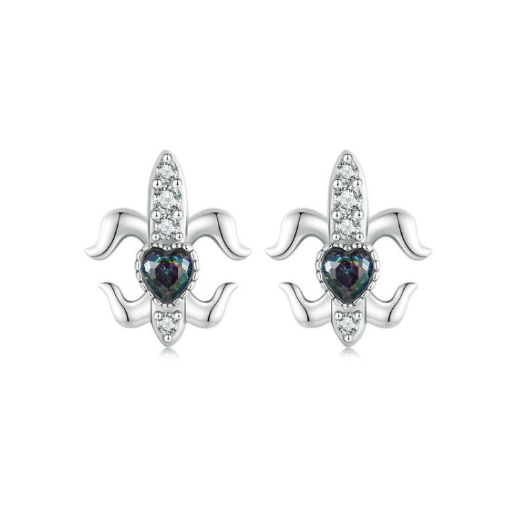 S925 Sterling Silver Iris Special-shaped Women Earrings(BSE968) - Stud Earrings & Earrings by PMC Jewellery | Online Shopping South Africa | PMC Jewellery