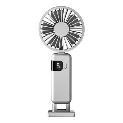 Portable Digital Display Hanging Neck Mute Small Fan USB Charging Handheld Foldable Fan(White) - Electric Fans by PMC Jewellery | Online Shopping South Africa | PMC Jewellery | Buy Now Pay Later Mobicred