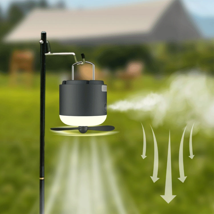 Outdoor Camping Tent Hanging Ambient Light Magnetic Spray Humidification Fan(Black) - Electric Fans by PMC TechLife | Online Shopping South Africa | PMC TechLife | Buy Now Pay Later Mobicred