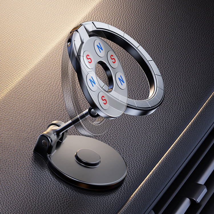D50 Magnetic Folding Car Phone Holder Rotatable Dashboard Stick-On Navigation Stand - Car Holders by PMC TechLife | Online Shopping South Africa | PMC TechLife | Buy Now Pay Later Mobicred