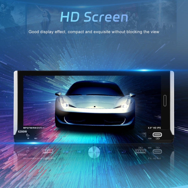 Single Spindle 6.9 inch MP5 With Knob Player Carplay Function Car MP4 Backup Camera, Specification: Standard+AHD Camera - free shipping - PMC TechLife - Order now!