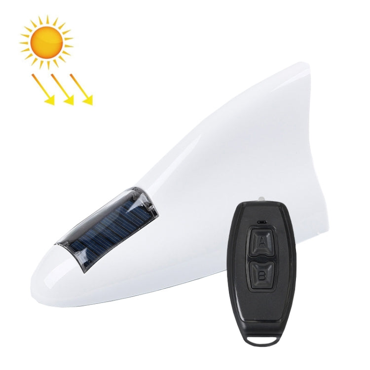 Solar Remote Control Signal Radio Shark Fin Antenna Anti-Tailgating Roof Warning Light(White) - Warning Lights by PMC Jewellery | Online Shopping South Africa | PMC Jewellery | Buy Now Pay Later Mobicred