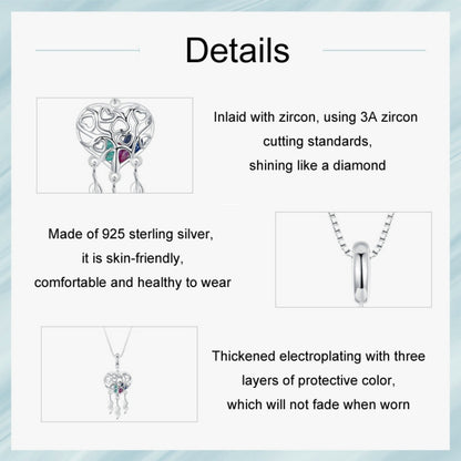 S925 Sterling Silver Platinum-plated Love Tree Of Life Dream Catcher Necklace(SCN519) - Necklaces & Pendants by PMC Jewellery | Online Shopping South Africa | PMC Jewellery