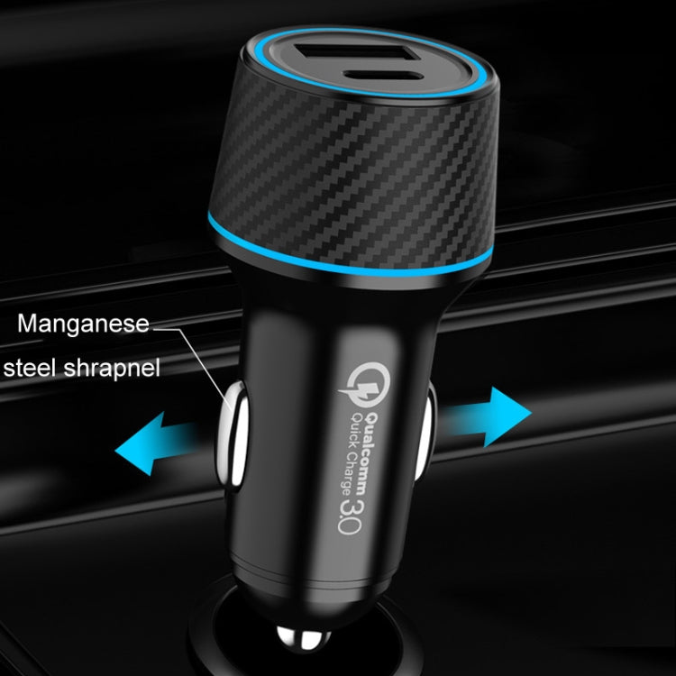 QIAKEY Dual Fast Charging Charger One To Two Cigarette Lighter, Size: TH218 36W(Black) - Car Charger by QIAKEY | Online Shopping South Africa | PMC Jewellery | Buy Now Pay Later Mobicred