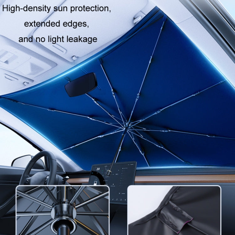 140x79cm Car Front Gear Opening Style Insulated Sun Protection Parasol(Black Base Cloth) - Window Foils & Solar Protection by PMC TechLife | Online Shopping South Africa | PMC TechLife | Buy Now Pay Later Mobicred
