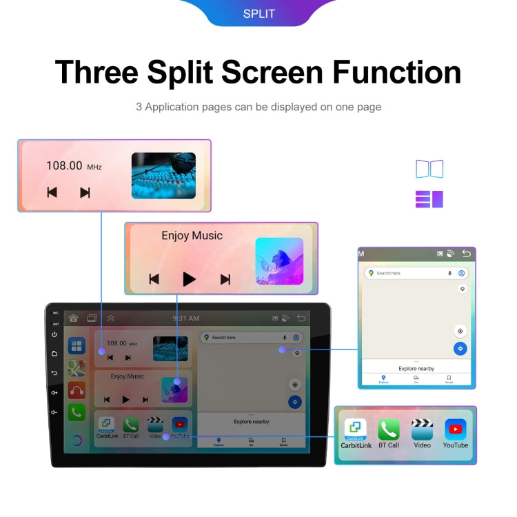 10.1 inch 6+128G Android Universal HD Large Screen Car Bluetooth Player Android GPS Navigation Integrated Machine(Standard) - Car MP3 & MP4 & MP5 by PMC TechLife | Online Shopping South Africa | PMC TechLife | Buy Now Pay Later Mobicred