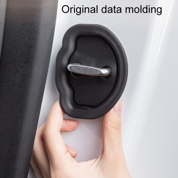 4pcs / Set For Tesla Model 3/Y Door Latch Cover Silent Shock Absorption Locking Clip(Black) - Locks & Hasps by PMC TechLife | Online Shopping South Africa | PMC TechLife | Buy Now Pay Later Mobicred
