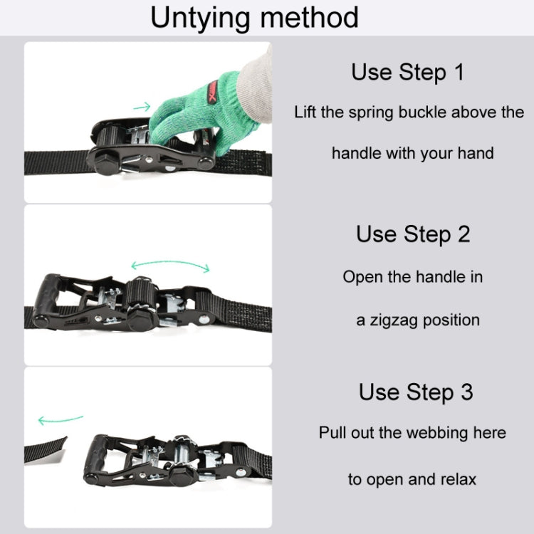 Motorcycle Ratchet Tensioner Cargo Bundling And Luggage Fixing Straps, Length: 2m - Towing Bars by PMC TechLife | Online Shopping South Africa | PMC TechLife | Buy Now Pay Later Mobicred