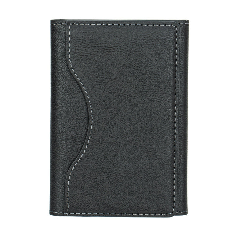 Tri-fold Magnetic Leather Wallet Card Holder for iPhone 15/14/13/12 Series(Black) - Others Accessories by PMC TechLife | Online Shopping South Africa | PMC TechLife