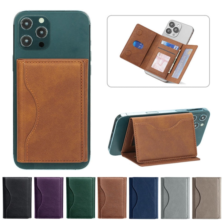 Tri-fold Magnetic Leather Wallet Card Holder for iPhone 15/14/13/12 Series(Black) - Others Accessories by PMC TechLife | Online Shopping South Africa | PMC TechLife