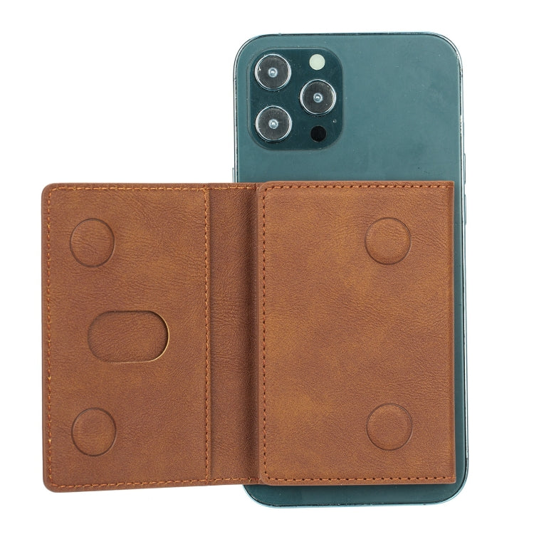 Tri-fold Magnetic Leather Wallet Card Holder for iPhone 15/14/13/12 Series(Black) - Others Accessories by PMC TechLife | Online Shopping South Africa | PMC TechLife