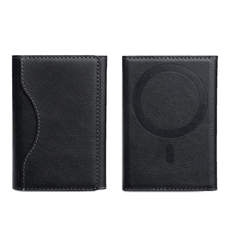 Tri-fold Magnetic Leather Wallet Card Holder for iPhone 15/14/13/12 Series(Black) - Others Accessories by PMC TechLife | Online Shopping South Africa | PMC TechLife