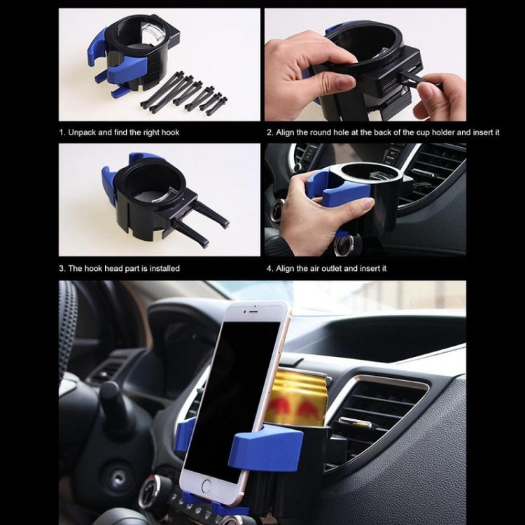 Car Air Conditioner Air Outlet Mobile Phone Water Cup Holder(Orange) - Car Drink Holders by PMC TechLife | Online Shopping South Africa | PMC TechLife | Buy Now Pay Later Mobicred