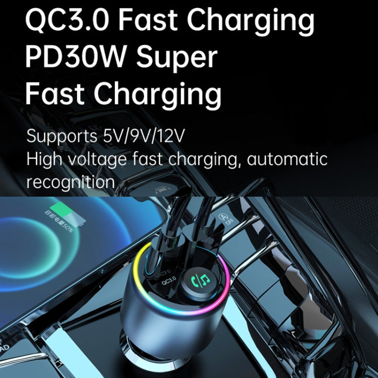 48W Car Bluetooth MP3 Player with Fast Charging(Black) - Bluetooth Car Kits by PMC TechLife | Online Shopping South Africa | PMC TechLife | Buy Now Pay Later Mobicred