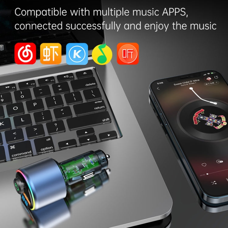 48W Car Bluetooth MP3 Player with Fast Charging(Black) - Bluetooth Car Kits by PMC TechLife | Online Shopping South Africa | PMC TechLife | Buy Now Pay Later Mobicred