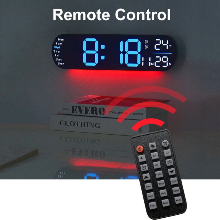 Remote Control Digital Display Atmosphere Light Wall Clock Living Room Decoration Clock, Color: Green - Wall Clock by PMc TechLife | Online Shopping South Africa | PMc TechLife | Buy Now Pay Later Mobicred