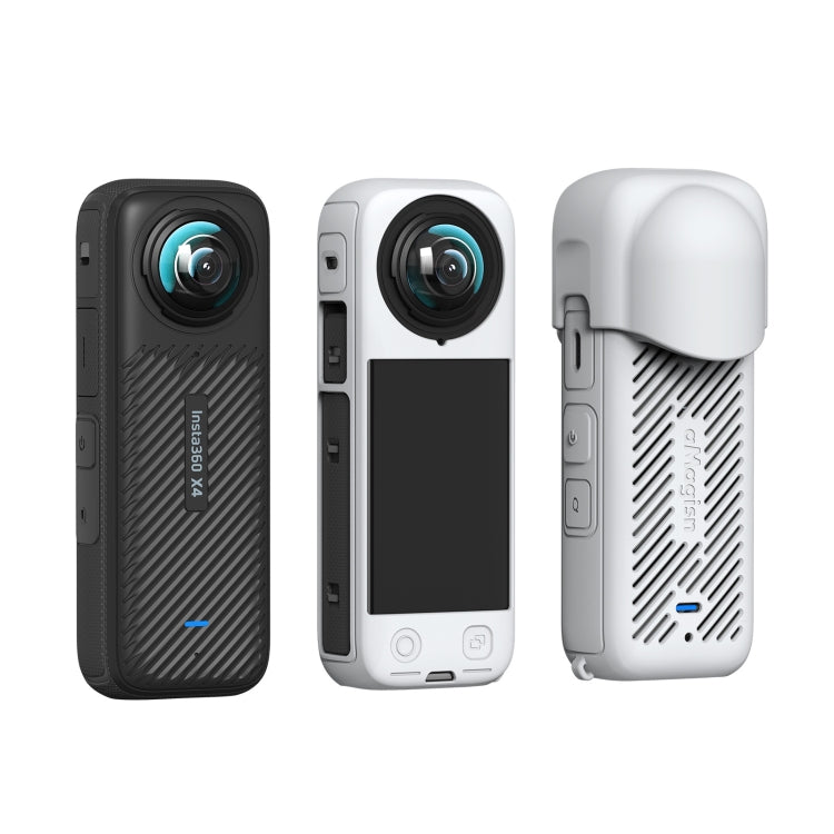 For Insta360 X4 AMagisn Silicone Protective Cover Body Case Black - free shipping - PMC TechLife - Order now!