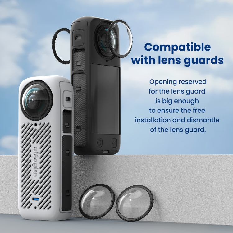 For Insta360 X4 AMagisn Silicone Protective Cover Body Case + Lens Cover Gray - Case & Bags by aMagisn | Online Shopping South Africa | PMC TechLife | Buy Now Pay Later Mobicred