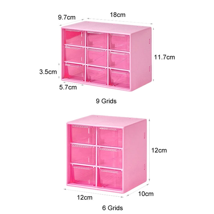 Transparent Desktop Small Objects Compartment Drawer Organizer Hair Accessories Storage Case, Color: 9 Grids Rose - free shipping - PMc TechLife - Order now!