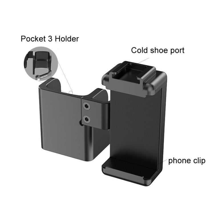 For DJI OSMO Pocket 3 HEPAIL Extended Phone Holder Adapter Protection Bezel - Case & Bags by HEPAIL | Online Shopping South Africa | PMC Jewellery | Buy Now Pay Later Mobicred