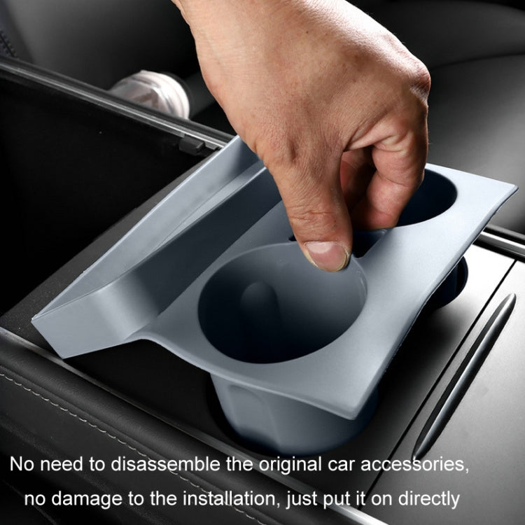 For Tesla Model3/Y Central Water Cup Limiter Silicone Coaster(Gray) - Car Drink Holders by PMC TechLife | Online Shopping South Africa | PMC TechLife | Buy Now Pay Later Mobicred
