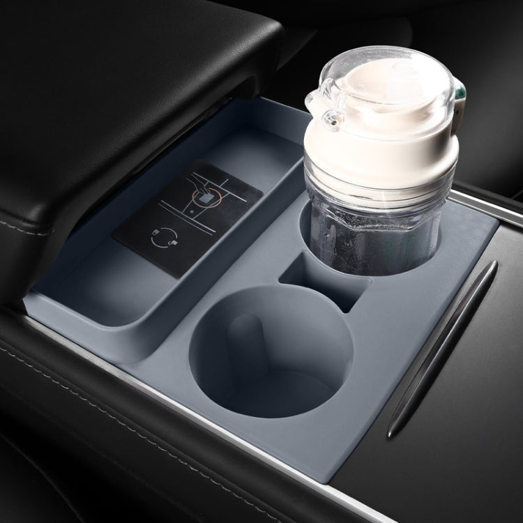 For Tesla Model3/Y Central Water Cup Limiter Silicone Coaster(Black) - free shipping - PMC TechLife - Order now!