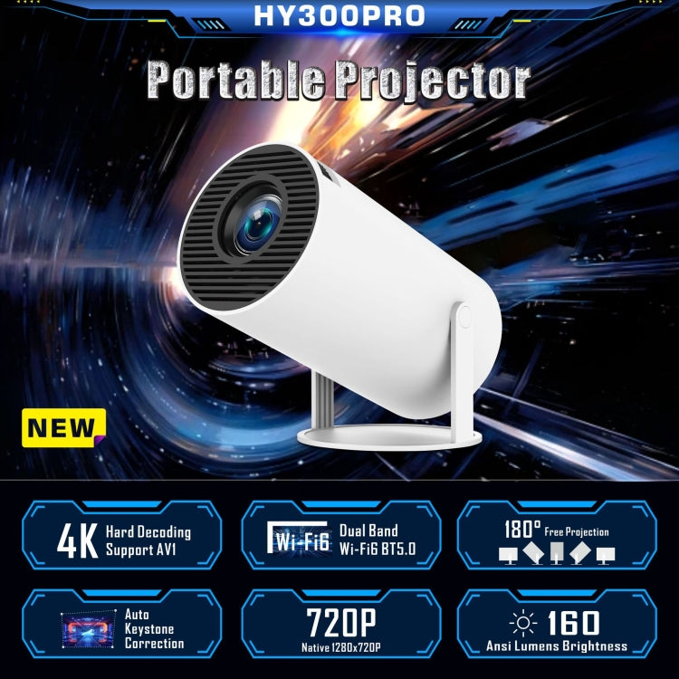 HY300 PRO Smart Projector Android 11.0 System 120 Lumen Portable Projector(UK Plug) - Mini Projector by PMC TechLife | Online Shopping South Africa | PMC TechLife | Buy Now Pay Later Mobicred