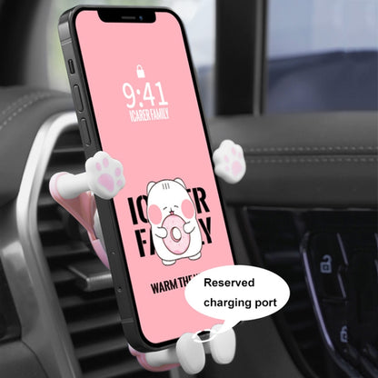 ICARER FAMILY AK-01 Car Air Outlet Cartoon Phone Holder Car Navigation Gravity Support Frame(White) - Car Holders by ICARER FAMILY | Online Shopping South Africa | PMC Jewellery | Buy Now Pay Later Mobicred