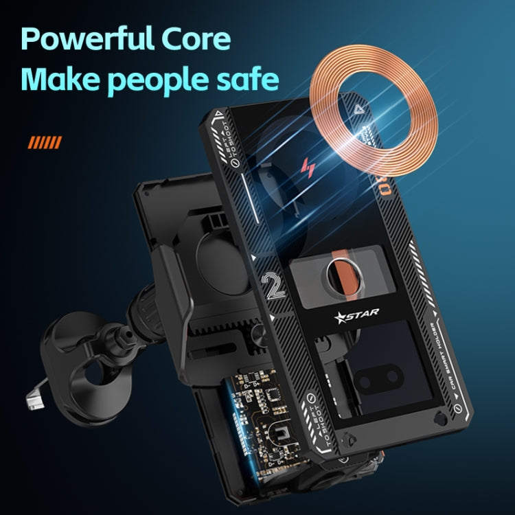 15W QI Protocol Wireless Car Charger Smart Induction Phone Holder(Black) - Wireless Charger Holders by PMC TechLife | Online Shopping South Africa | PMC TechLife | Buy Now Pay Later Mobicred