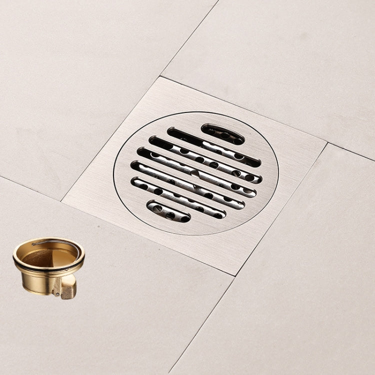 All Copper Brushed Anti-Odor Floor Drain Gravity Copper Core Bathroom Floor Drain, Specification: Round Straight Strip Single Use - Drain Strainers by PMc TechLife | Online Shopping South Africa | PMc TechLife | Buy Now Pay Later Mobicred
