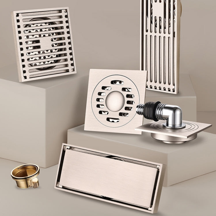 All Copper Brushed Anti-Odor Floor Drain Gravity Copper Core Bathroom Floor Drain, Specification: 8x30cm Long Medium Drain - Drain Strainers by PMc TechLife | Online Shopping South Africa | PMc TechLife | Buy Now Pay Later Mobicred