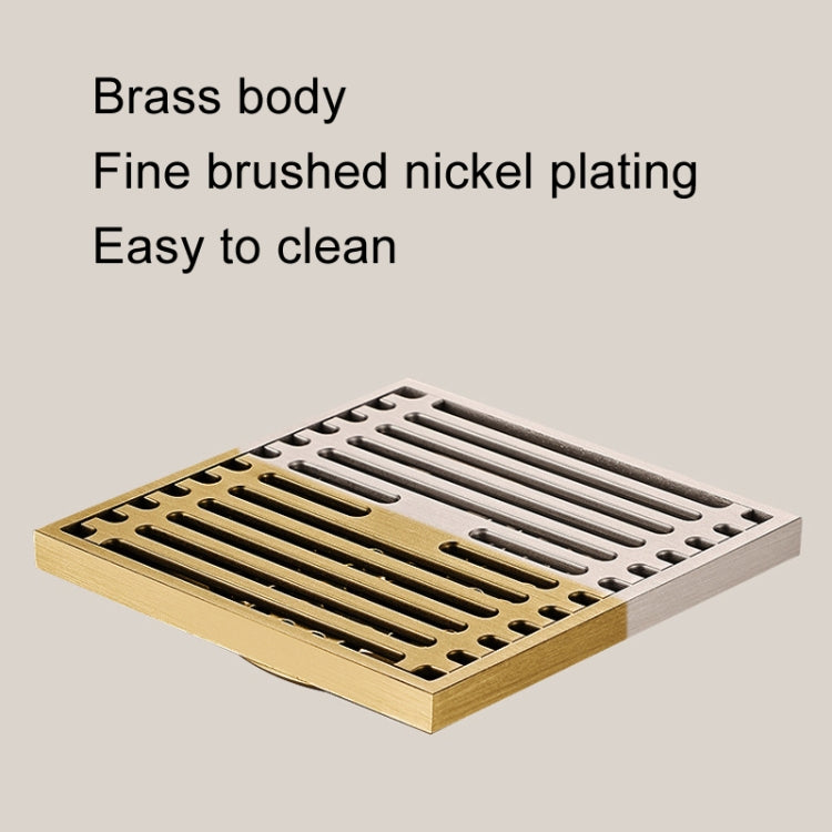 All Copper Brushed Anti-Odor Floor Drain Gravity Copper Core Bathroom Floor Drain, Specification: Round Straight Strip Single Use - Drain Strainers by PMc TechLife | Online Shopping South Africa | PMc TechLife | Buy Now Pay Later Mobicred
