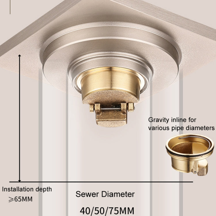 All Copper Brushed Anti-Odor Floor Drain Gravity Copper Core Bathroom Floor Drain, Specification: Round Straight Strip Single Use - Drain Strainers by PMc TechLife | Online Shopping South Africa | PMc TechLife | Buy Now Pay Later Mobicred
