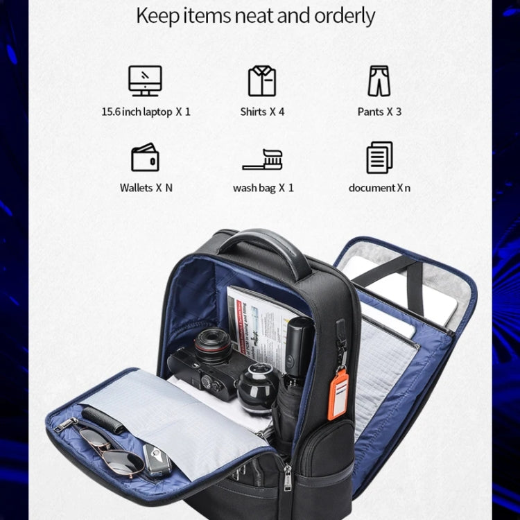 Bopai 61-121601 Large Capacity Waterproof Business Laptop Backpack With USB+Type-C Port(Black) - free shipping - PMC Jewellery - Order now!