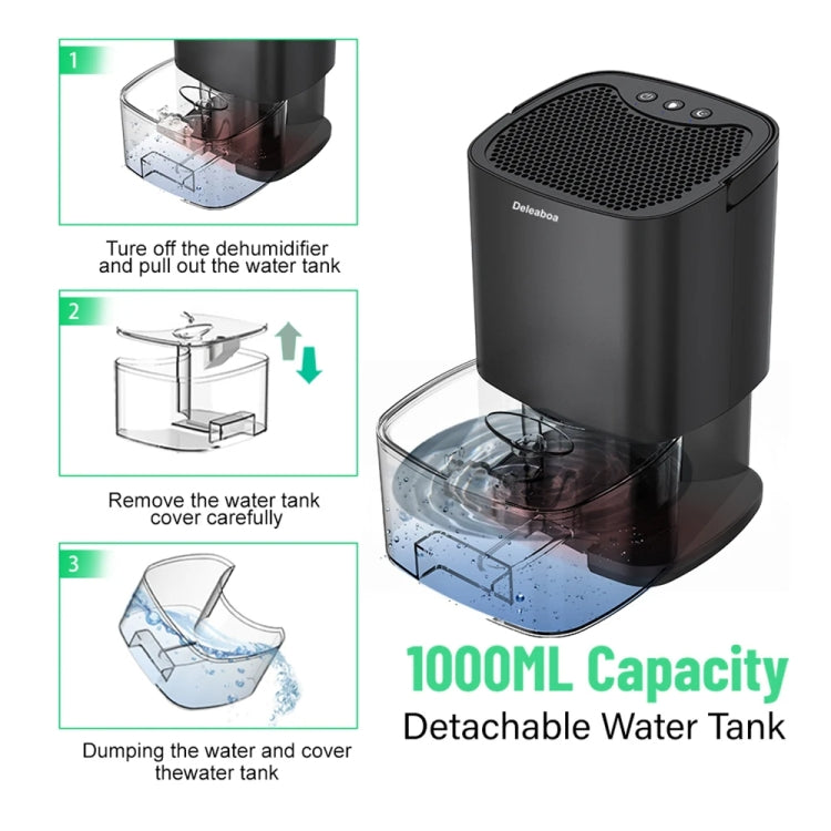1L 36W Air Dehumidifier for Home Damp Drying Clothes with 7 colors Light US Plug(White) - free shipping - PMC TechLife - Order now!