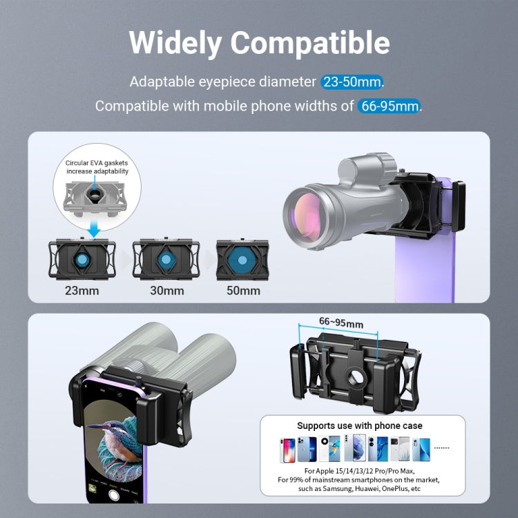 APEXEL F002X Universal Phone Adapter for Monoculars Binoculars Smartphone Holder Clip(Green) - free shipping - PMC Jewellery - Order now!