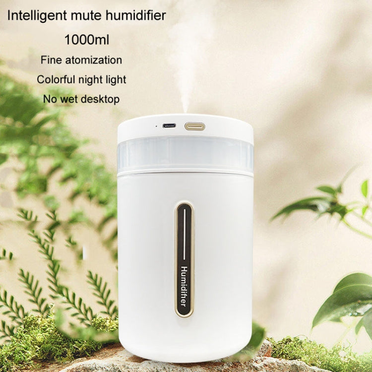 1L Home Humidifier Large Capacity Desk Aroma Mute Ambient Light Humidifier Charging Model(White) - Air Purifiers & Accessories by PMc TechLife | Online Shopping South Africa | PMc TechLife | Buy Now Pay Later Mobicred