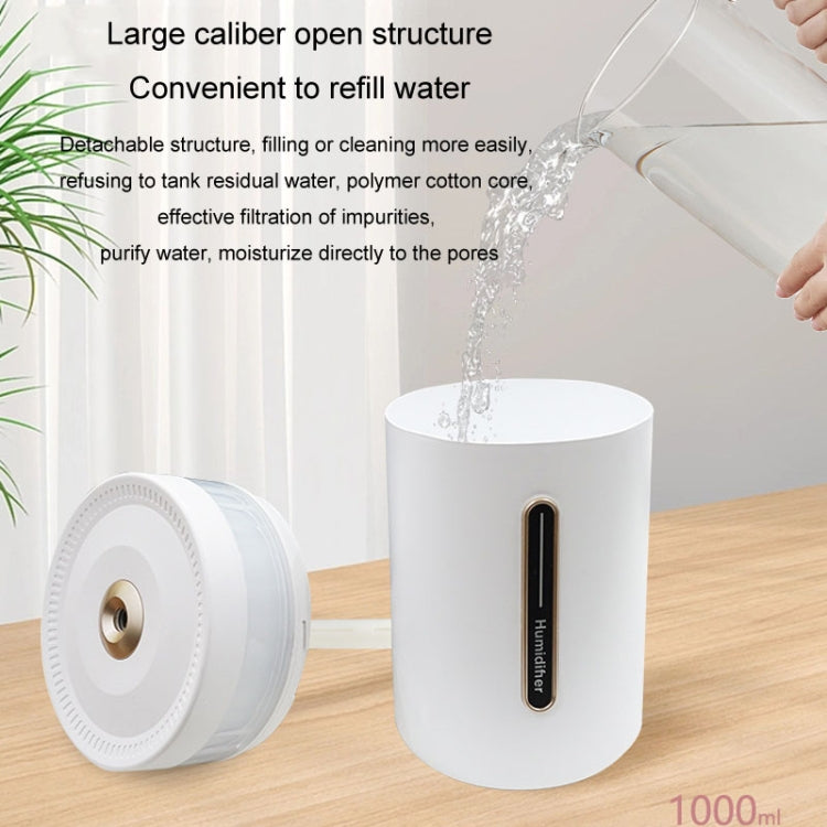 1L Home Humidifier Large Capacity Desk Aroma Mute Ambient Light Humidifier Charging Model(White) - Air Purifiers & Accessories by PMc TechLife | Online Shopping South Africa | PMc TechLife | Buy Now Pay Later Mobicred