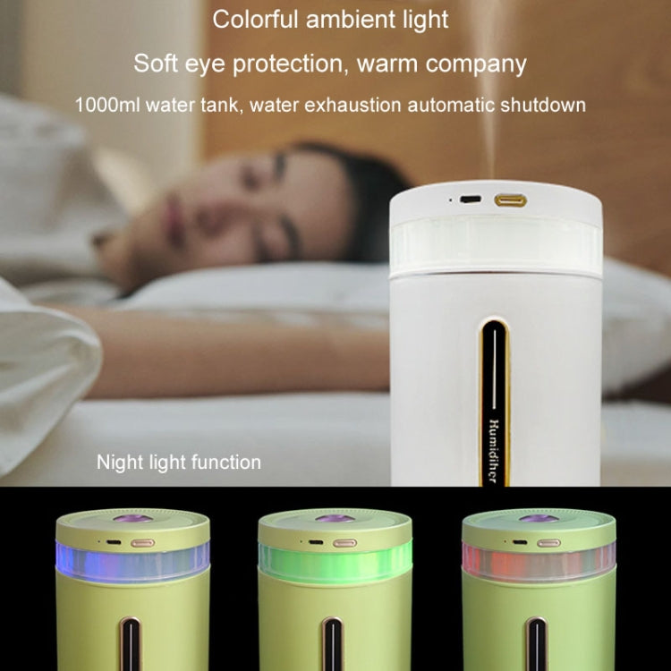 1L Home Humidifier Large Capacity Desk Aroma Mute Ambient Light Humidifier Charging Model(White) - Air Purifiers & Accessories by PMc TechLife | Online Shopping South Africa | PMc TechLife | Buy Now Pay Later Mobicred