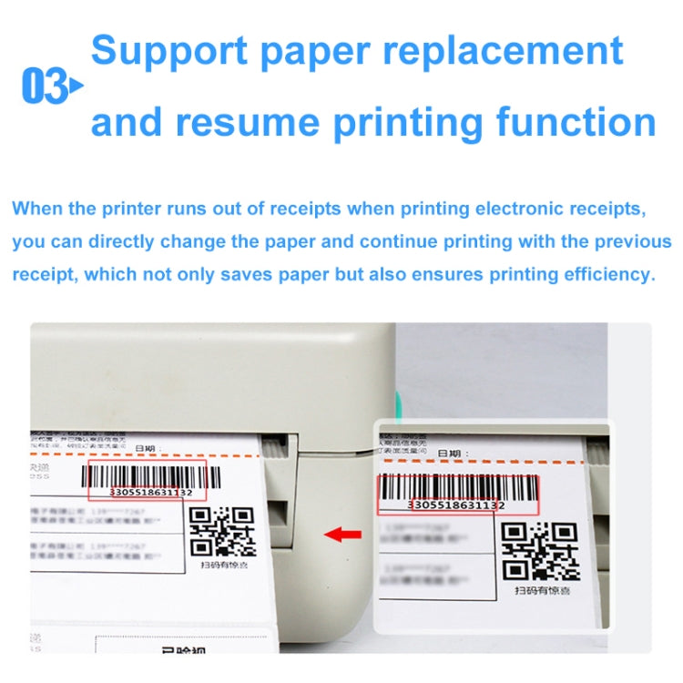 Xprinter XP-450B USB Port Supermarket Cashier Barcode Thermal Printer(EU Plug) - free shipping - PMC TechLife - Order now!